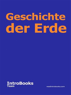 cover image of Geschichte der Erde
